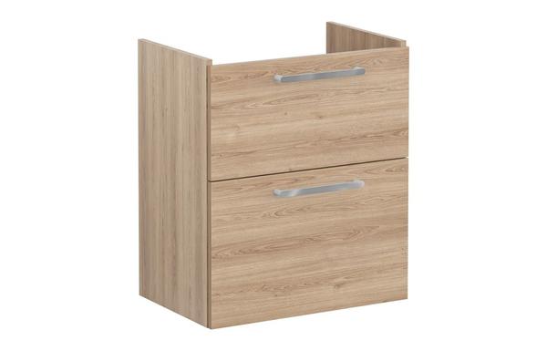 VitrA Root Flat 60cm 2 Drawer Slim Washbasin Unit - Natural Oak